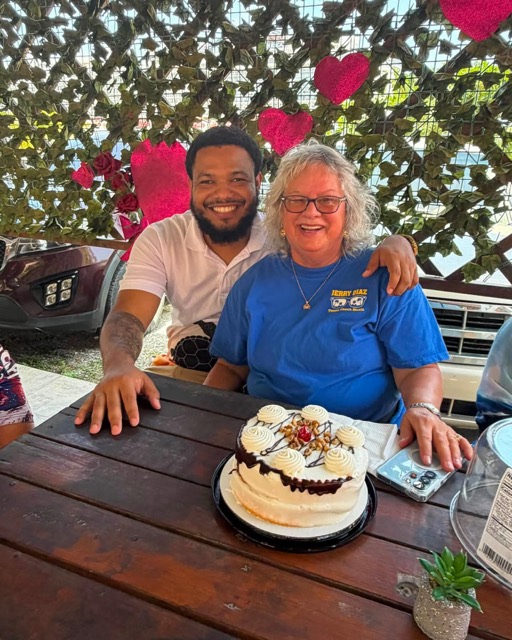 A birthday surprise cake on tour, personal touches included